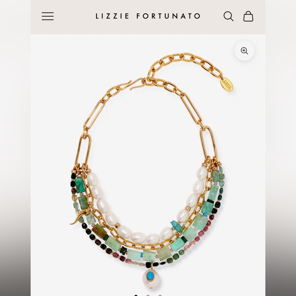 Lizzy Fortunato Necklace gold, pearl, genuine stones